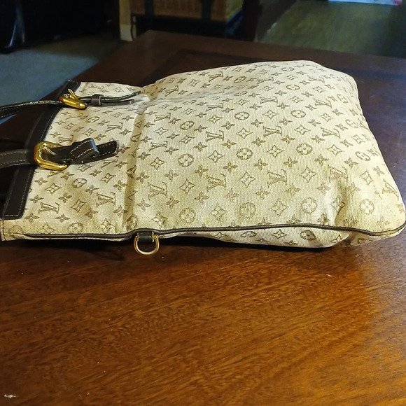 AUTHENTIC LOUIS VUITTON MONOGRAM CANVAS LEATHER BROWN AND TAN BAG - Picture 4 of 16